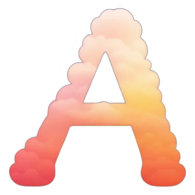 Letter A covered by clouds sunset colors sticker