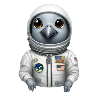 pigeon astronaut in space suit sticker
