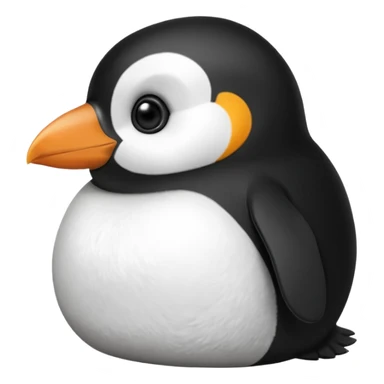penguin side slightly side ways eyes facing forward suspiciously and funny sticker