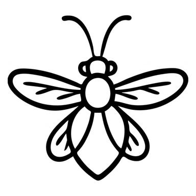 A bug with antenna and wings sticker