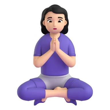 person on their knees begging with hands clasped together and pleading expression sticker