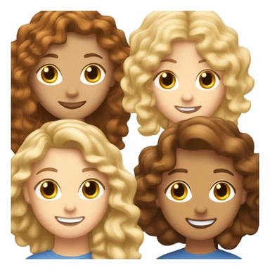 Drei Freundinnen eine mit blonden mittellangen Haar eine mit braunen welligen haaren und eine mit braunen lockigen haaren  sticker