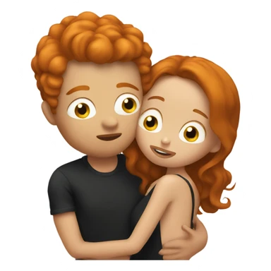 Ginger kissing brunette sticker
