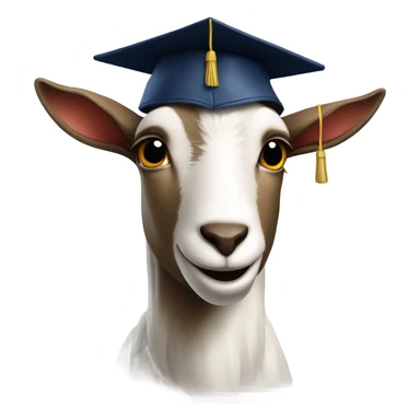 smirking goat wearing graduation hat sticker