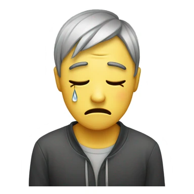 Crying emoji with tears coming down  sticker
