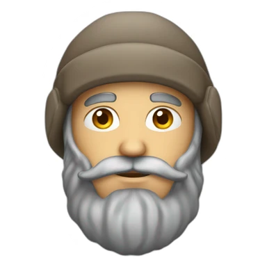 bearded guy wearing winter hat with ear flaps sticker