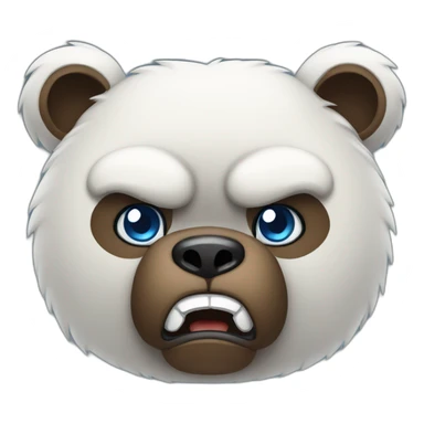 Bear, Angry, white, blue eyes sticker