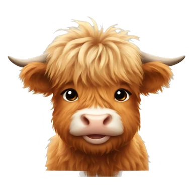Cute Fluffy Highland cow baby sticker