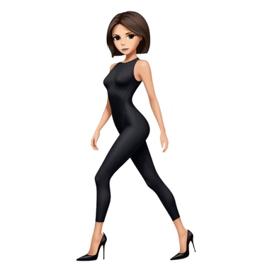Victoria Beckham black bodysuit wearing black heels sticker