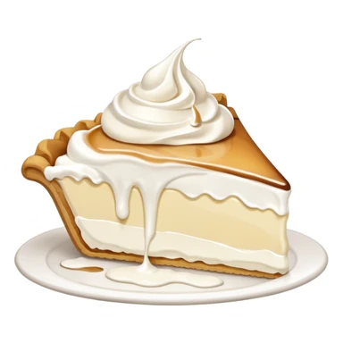 Slice of pale cream pie with melted whipped cream dripping off of it sticker