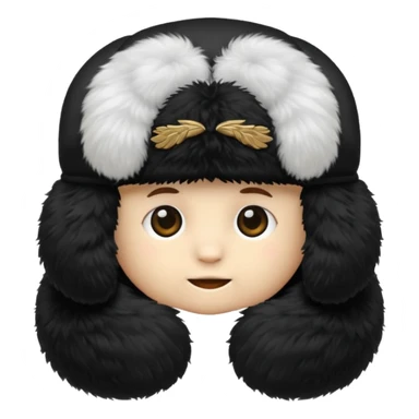 A blank Black ushanka hat sticker