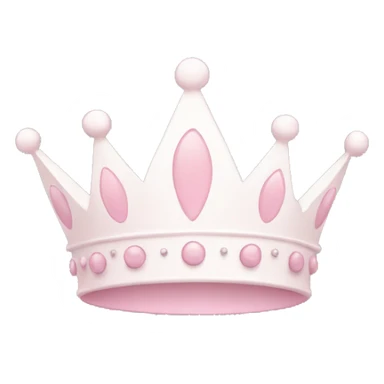 White and pastel pink crown sticker