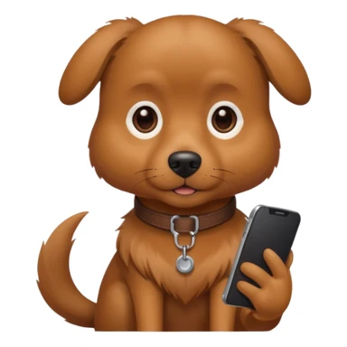 Pies z telefonem sticker