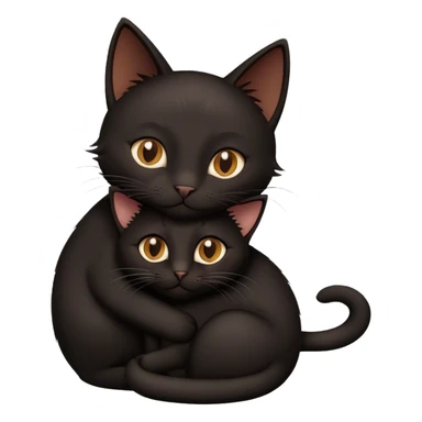 Black cat hug sticker