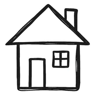 hand drawn outlined icon of a house, no fill sticker