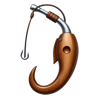 Hawaiian wooden fishing hook called a makau sticker
