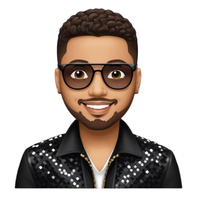 Al B Sure, R&B Singer with dark brown hair, black sequin outfit  sticker