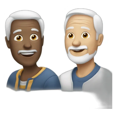 two old white friends communicating sticker