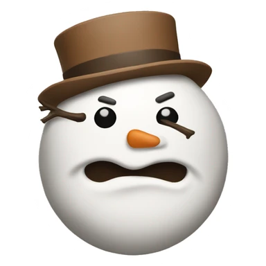 Brown and white asthetic snowman sticker