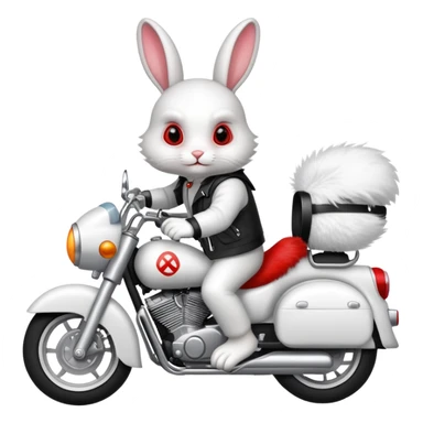 Red eye high rabbit ridding motorcycle  sticker