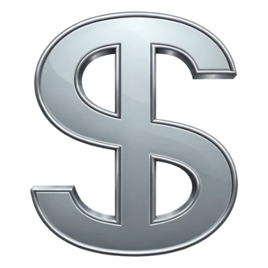 $ dollar metal symbol sticker