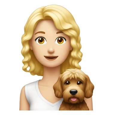 Paar blond und rothaarig mit braun weißen Pudel sticker