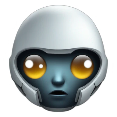 cute obsidian robot face white eyes sticker