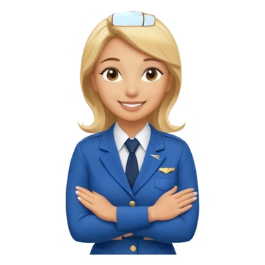 female flight attendant hugging sticker
