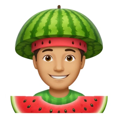 man with watermelon hat sticker