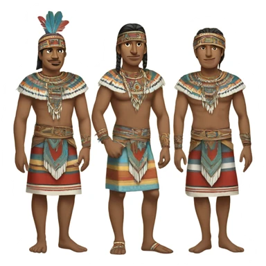 Aztec men full-length sticker