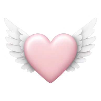 pastel pink heart with white wings sticker