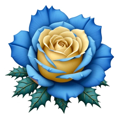blue prickly rose sticker