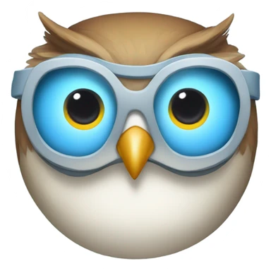 owl with light blue eye mask for sleeping  sticker