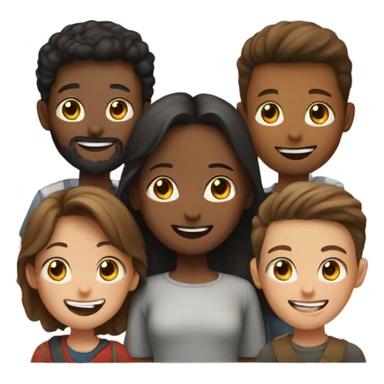 girl with boys and beards sticker