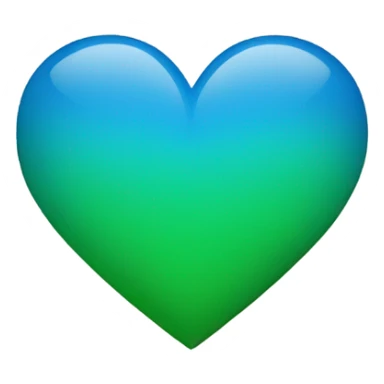 Half blue and half green heart sticker