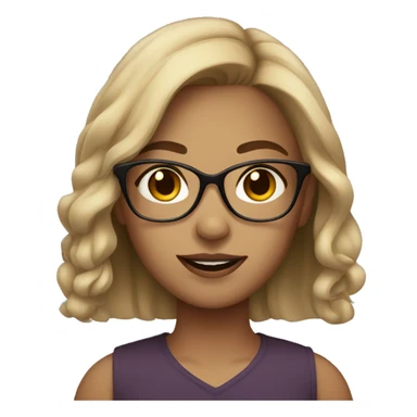 pretty girl with glasses and dark blonde hair  sticker