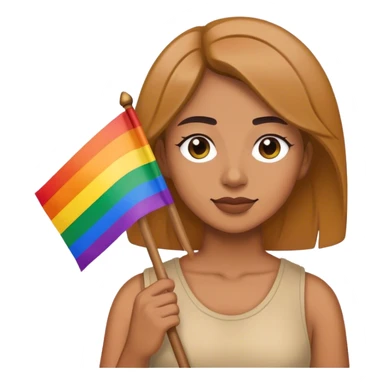 woman with lgbt flag sticker