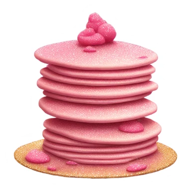 1 stack of pancakes that are pink with glitter  sticker