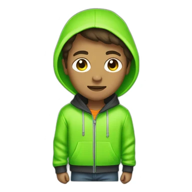 boy in neon green hoodie with cassette in his hand sticker