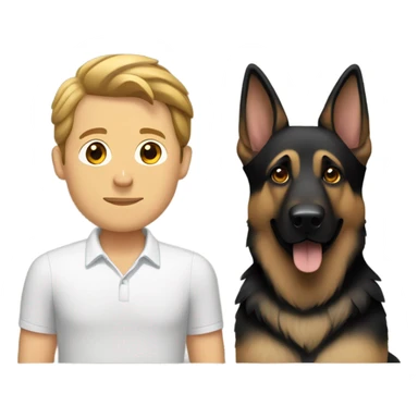 german shepherd with white brunette man sticker
