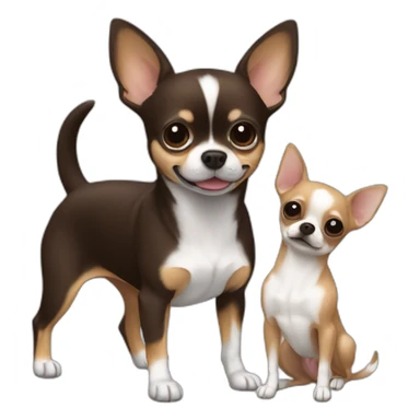 Tesla and Chihuahua dark brown white sticker