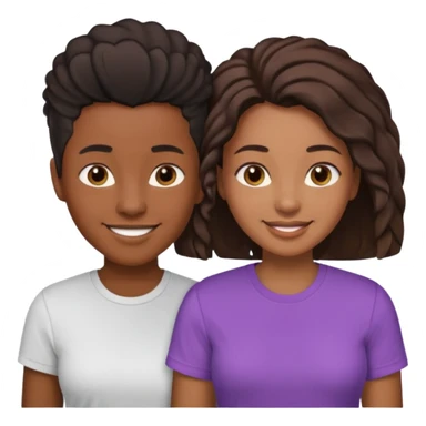 Black lesbian couple with one masculine with short haircut with a t shirt and one feminine with long hair in a blouse sticker