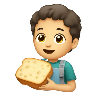 Child eating tapioca bread sticker