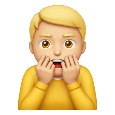 Yellow emoji figure biting nails sticker
