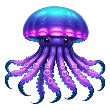 Neon glowing jellyfish-crab-squi sticker