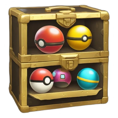 Pokemon Game LootCase BlackMystery ShinyGlow Color Rich Treasure Legendary Epic Pokeballs and Pokemons Inside sticker