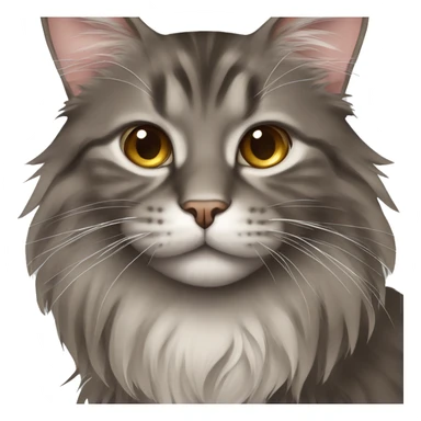 Gray-brown cat maine coon sticker