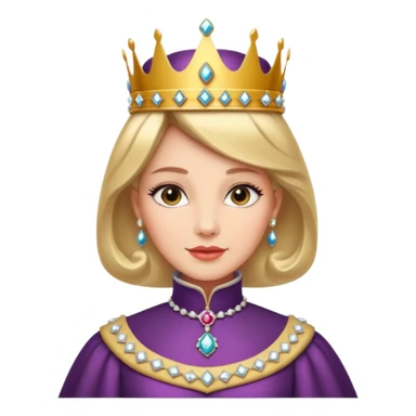 A dignified queen with high collar gown, gloved hands, and classic royal grace.
 sticker