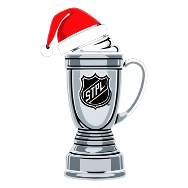 Stanley cup with Santa hat sticker