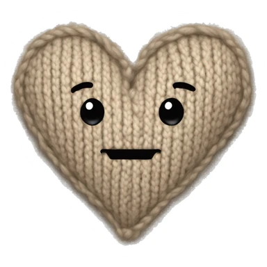 knitted beige heart sticker